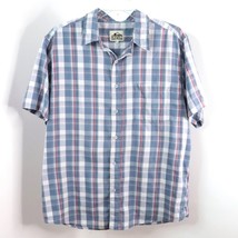 Old Mill Men&#39;s L Lightweignt Polycotton Plaid Short Sleeve Button-Up Shirt - £8.71 GBP