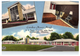 AAA Cavalier Manor Motel Split View Postcard Richmond Virginia 1954 - £5.53 GBP