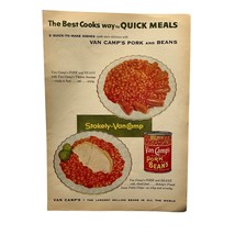 Van Camp&#39;s Pork and Beans Vintage Print Ad 1954 Stokely-Van Camp Quick Meals - £11.94 GBP