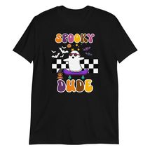 Spooky Dude Halloween Ghost Skateboard T-Shirt Black - $18.13+