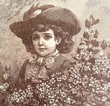 Farmers Daughter Flowers 1892 Victorian Art Woodcut Printing Ephemera DW... - $12.90