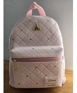 Disney Pink Castle Loungefly Mini Backpack Disneyland Pink Quilted Disne... - $149.90