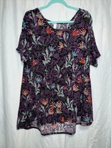 Lularoe Women’s Top Flower Type Design Purple Multicolor  2XL - £10.83 GBP