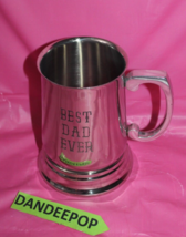 Pier One Imports Silver Color Metal Beer Mug With Handle Reads Best Dad ... - $29.69
