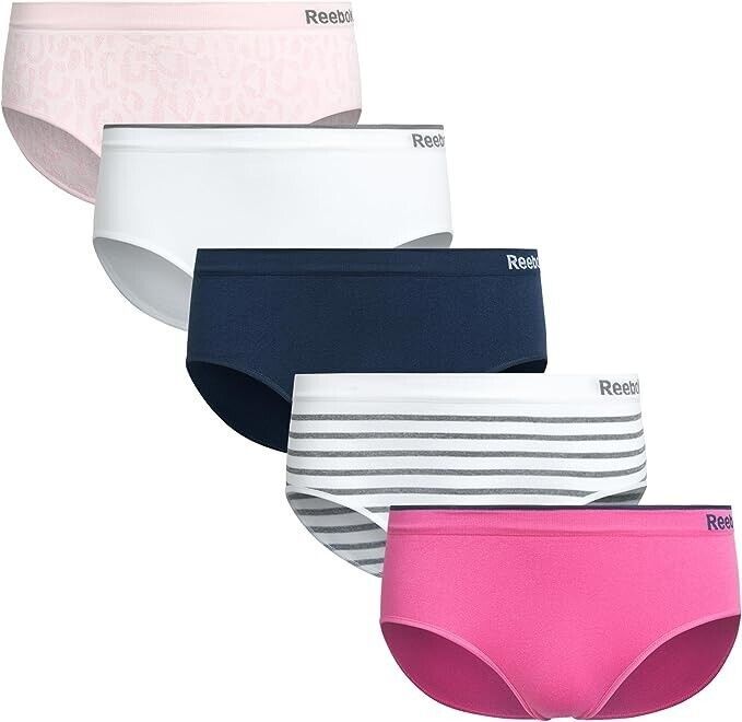 Primary image for Reebok Girls' Underwear - Seamless Hipster Briefs (5 Pack) M(8-10)