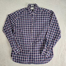Sewn For J Crew Button Up Shirt Mens Size Large Blue Plaid Preppy Classic Pocket - £15.69 GBP