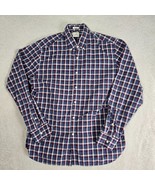 Sewn For J Crew Button Up Shirt Mens Size Large Blue Plaid Preppy Classi... - £15.59 GBP