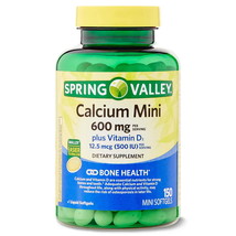 Spring Valley Calcium Plus Vitamin D3;  Dietary Supplement;  150 Mini Softgels(D - £28.18 GBP