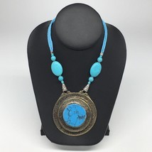 Turkmen Necklace Antique Afghan Tribal Turquoise Inlay Beaded ATS Necklace VS87 - £17.20 GBP