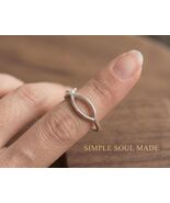 925 Silver Christian Fish Ring Dainty Faith Stackable Ring for Women Jew... - $50.00