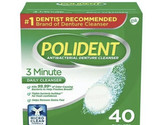 1 X Polident 3-Minute Denture Cleanser 40 Tablets Cleaner Discontinued - $13.99