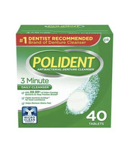 1 X Polident 3-Minute Denture Cleanser 40 Tablets Cleaner Discontinued - £11.00 GBP