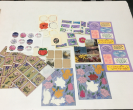 Floral inspirational and random vintage sticker sheets lot paper craft s... - $19.75
