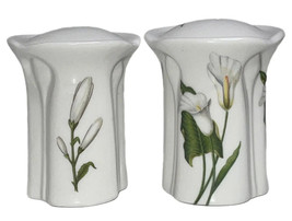 Vintage Calla Lily Flower Floral Salt and Pepper Table Top Shaker Set - £8.91 GBP