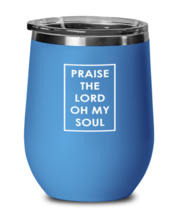 Praise the Lord Oh My Soul, blue drinkware metal glass. Model 60062  - £21.11 GBP