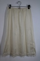 Vtg Sliperfection M 27-29 Waist Ivory Non Cling Midi Half Slip Lace Skirt 8134 - £16.70 GBP