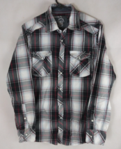 Buckle BKE Standard Fit Black Plaid With Marbled Pearl Snaps Men&#39;s Shirt... - $14.54