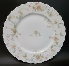 Haviland Limoges Porcelain Lunch Plate France Pink Roses Blue Princess - £19.73 GBP