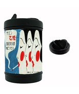 Vintage Illustration Novelty Black Metal Car Ashtray/Mini Trashcan - $234.15 MXN