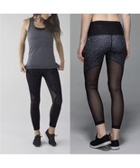 LULULEMON Running in the City 7/8 Luxtreme Tight size 6 mesh gray black geo - $47.99 CAD