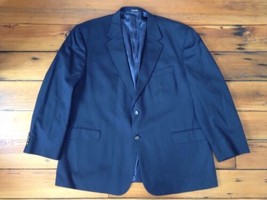 Black 100% Wool Suit Jacket Blazer Two Button 53&quot; Chest - $29.99