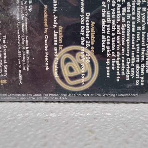 Vintage 1996 Avalon Single Cassette Give It Up & Greatest Story Sparrow Records Item image 7