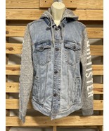 Hollister California Denim Hooded Jean Sweatshirt Jacket Woman's Medium KG JD - $34.64