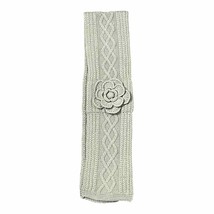 Mudpie Cable Knit Scarf Tan Floral Acrylic Womens Light Tan 48&quot; X 5&quot; - £12.50 GBP
