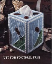 Plastic Canvas Football Tissue Cover Message Center Armchair Pennant Patterns - £9.58 GBP