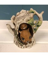 Vintage Enesco 1976 Mom and Baby Squirrels In A Tree Stump Figurine E-87... - $32.92