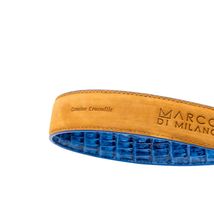 Marco Di Milano Genuine Caiman Back & Belly Exotic Belt Luciano Navy / Brown image 2