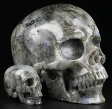 Labradorite Crystal Skull Reiki- Mineral- Healing-Quartz-Realistic - £11.72 GBP+