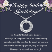 60Th Birthday Gifts for Women, Silver Happy Birthday Jewelry Gift for Her Friend - £26.46 GBP