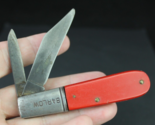 Vintage Barlow Camco Pocket Knife 2 Blades ESTATE SALE old DELRIN RED HA... - $39.99