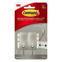 Command Small Brushed Nickel Hooks - £9.46 GBP