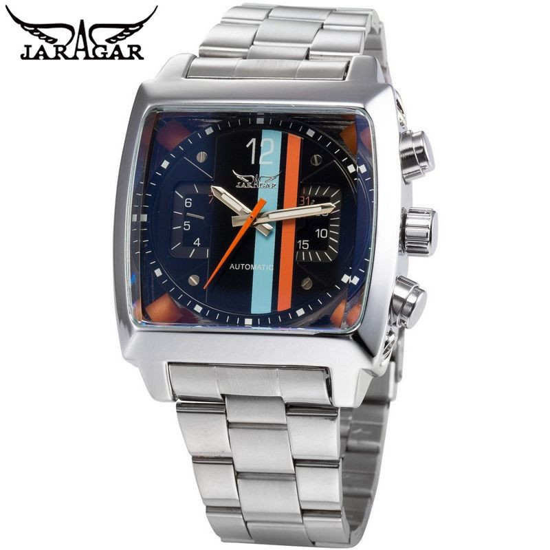 Jaragar Tianlong Babu Square Date Week Flywheel Men's Automatic Mechanical Watch - £54.57 GBP