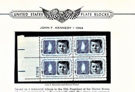 Minkus U. S. Plate Block Stamp Album Supplement Page &amp; J.F.K 1964 Plate Block - £3.92 GBP