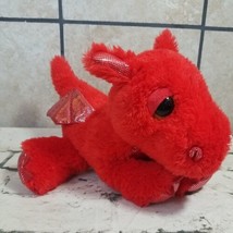 Aurora 11&quot; Dreamy Eyes Flame the Red Baby Dragon Soft Plush Sparkle  - $14.84