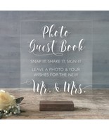 Our Guestbook Message Sign (8X10, Dark Walnut Stand) | Handmade And Hand... - £31.96 GBP