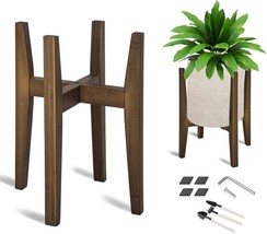 Adjustable Plant Stand Bamboo Mid Century Modern Indoor Plants Stands Co... - £43.24 GBP