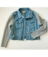 Liz Claiborne New York ~ Denim Jacket ~ Sweater Knit Sleeves ~ Women&#39;s S... - $26.18