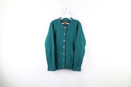 Vtg 90s Eddie Bauer Womens Medium Country Primitive Wool Knit Cardigan Sweater - £46.67 GBP
