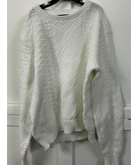 Lands End Chunky Cable Knit Sweater Ivory Cream 90s Women’s Medium - €25,57 EUR