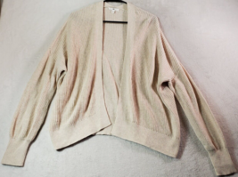 BP Cardigan Sweater Womens Size XL Beige Knit Cotton Raglan Sleeve Open Front - £13.98 GBP