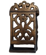 Vintage Metal Wall Mount Match Box Holder Striker Cast Metal Bronze Finish - $11.73