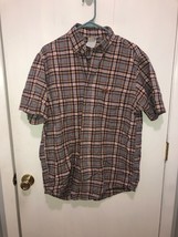 Vintage Carhartt Plaid Short Sleeve Shirt Mens Medium or Large - $9.89