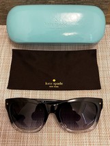 Kate Spade Kisha/O/S 0DE5 GT Black Clear Fade Sunglasses 52-20-135 w/ Blue Case - £29.63 GBP