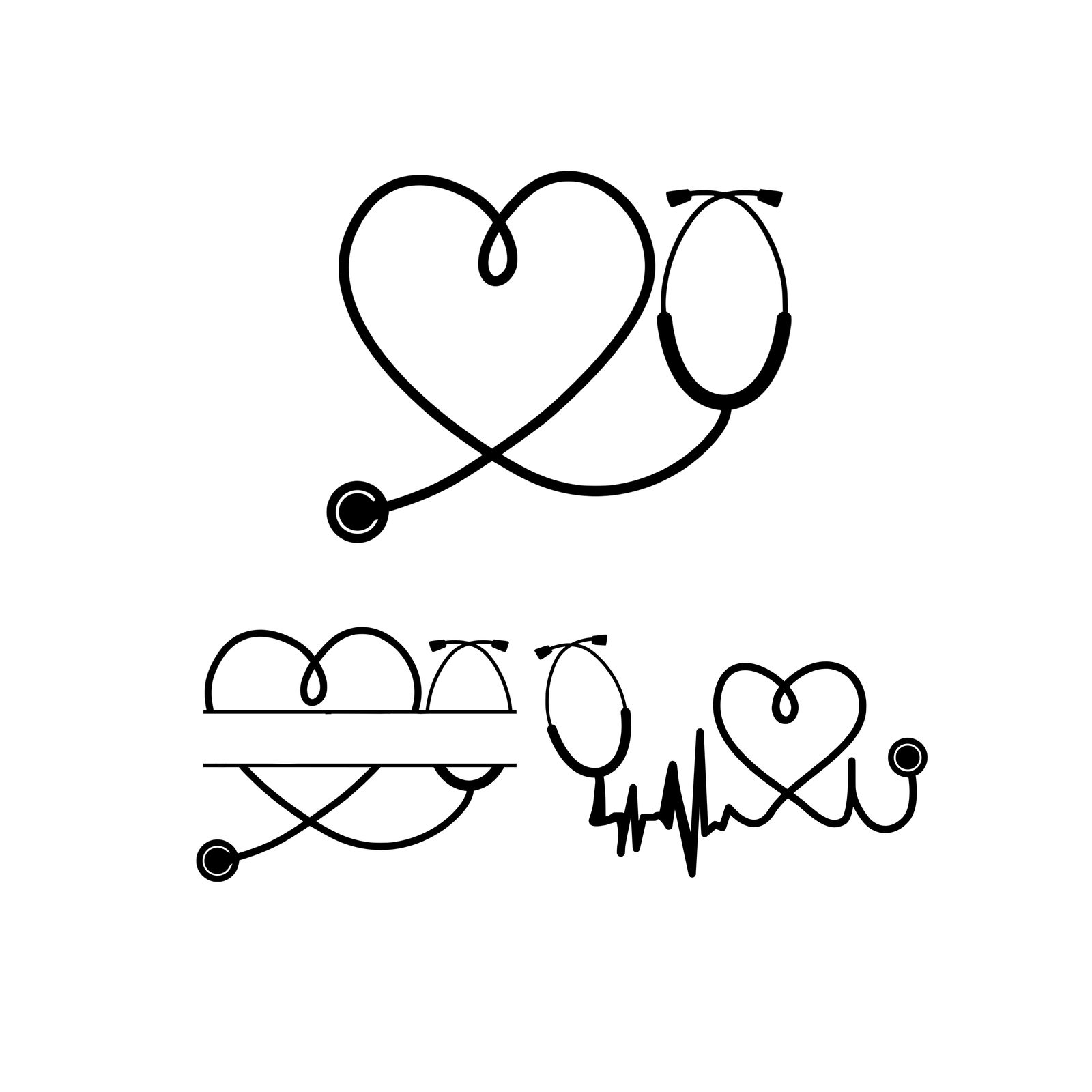 Heart Stethoscope SVG download Stethoscope bundle Nursing Nurse Stethoscope - $1.99
