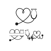Heart Stethoscope SVG download Stethoscope bundle Nursing Nurse Stethoscope - £1.59 GBP
