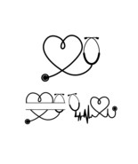 Heart Stethoscope SVG download Stethoscope bundle Nursing Nurse Stethoscope - $2.73 CAD